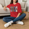Mama Graphic T-Shirt — Leopard, Baseball & Checker Patchwork Design