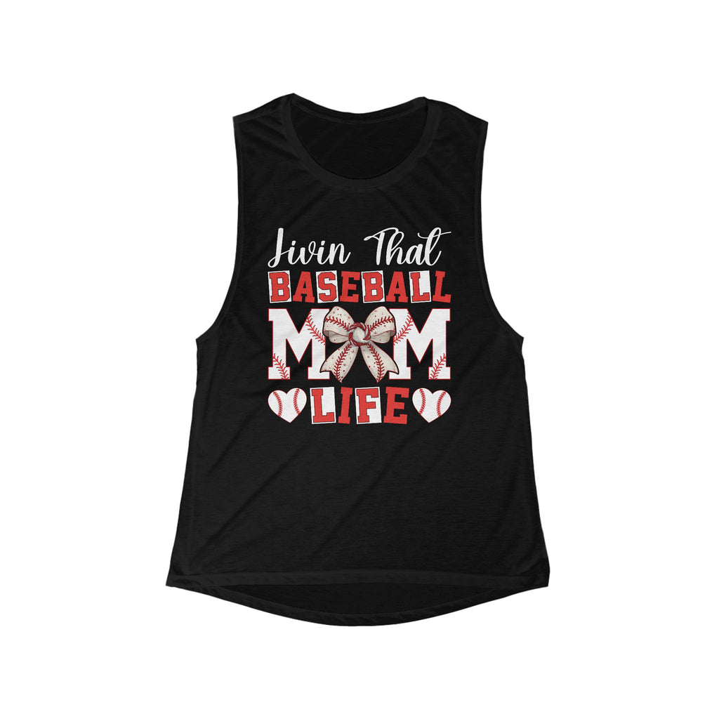Baseball Mom Life Tank Top — 'Livin That Baseball Mom Life' Women's Muscle Tank