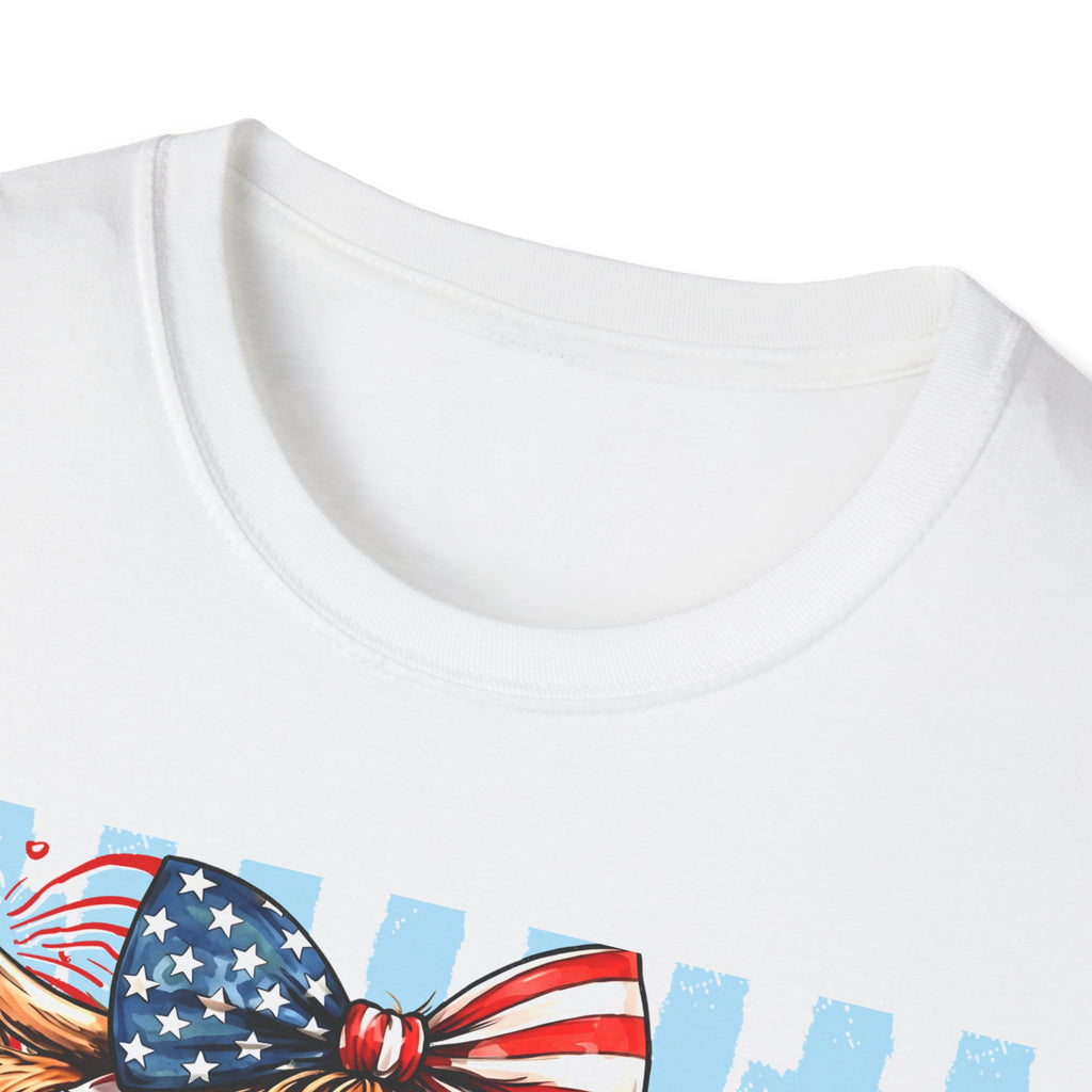Patriotic 'Moo-rica' Cow T-Shirt — 4th of July American Flag Graphic Tee